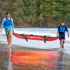 Inflatable 2-person Kayak Set with Aluminium Oars and Repair Kit-Red