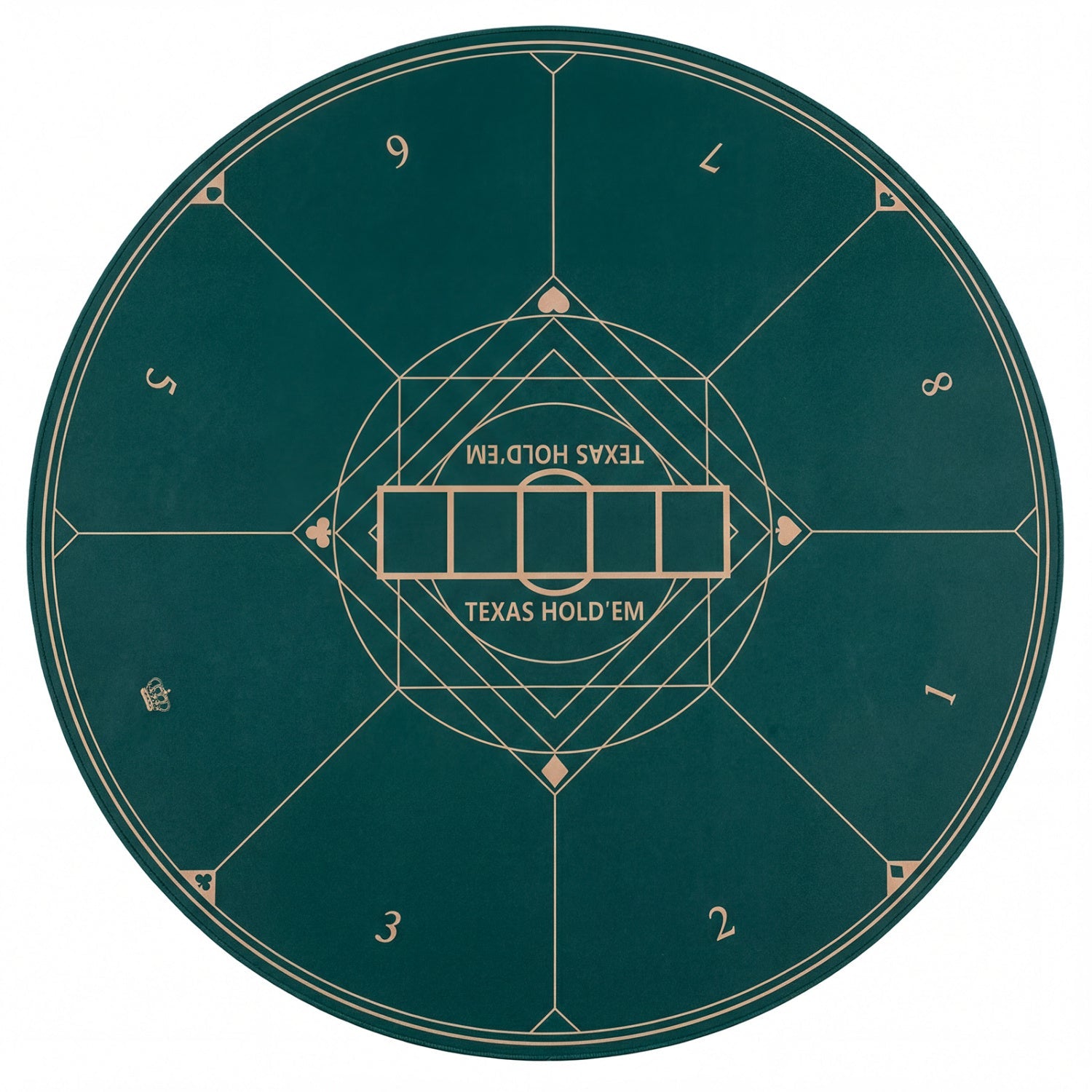 Round Poker Mat for Texas Hold'em 55 inch Portable Foldable Anti-Slip Rubber Base Table Layout