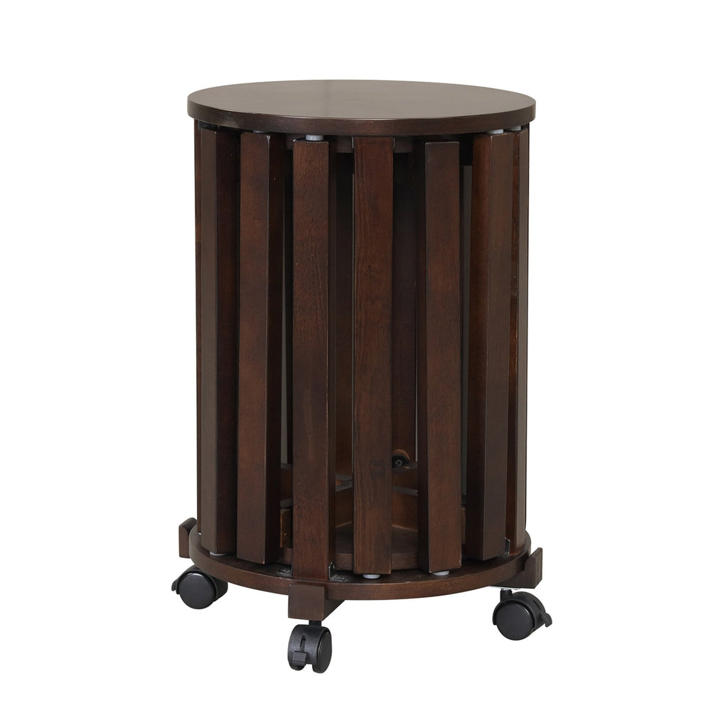 Round Portable Wood Nesting Stools with Locking Casters