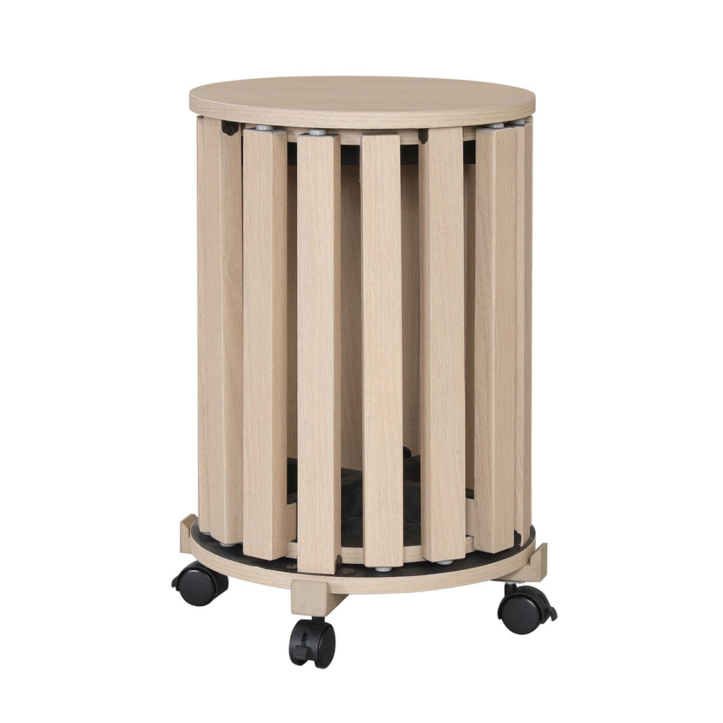 Round Portable Wood Nesting Stools with Locking Casters