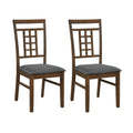Rubber Wood Dining Chairs Set of 2 with Lattice Back