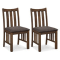 Rubber Wood Dining Chairs Side Chairs Set of 2 with Slat Back
