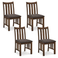 Rubber Wood Dining Chairs Side Chairs Set of 4 with Slat Back