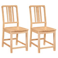 Rubber Wood Dining Chairs Set of 2 with Hollowed Backrest