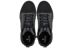 CALTO - S3423 - 2.4 Inches Taller (Grey) - Cap Toe High Top Zip-Up Sneaker Boots