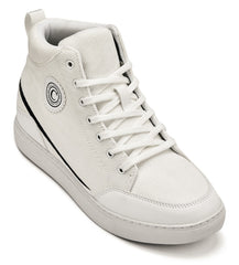 CALTO - S4131 - 2.6 Inches Taller (Off-White/White Sole) - Corduroy Ankle Top Sneak-boot