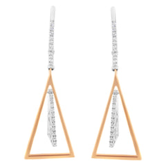 14K Rose and White Gold 3/8 Cttw Diamond Windchime Drop and Dangle Earring (G-H Color, SI1-SI2 Clarity)