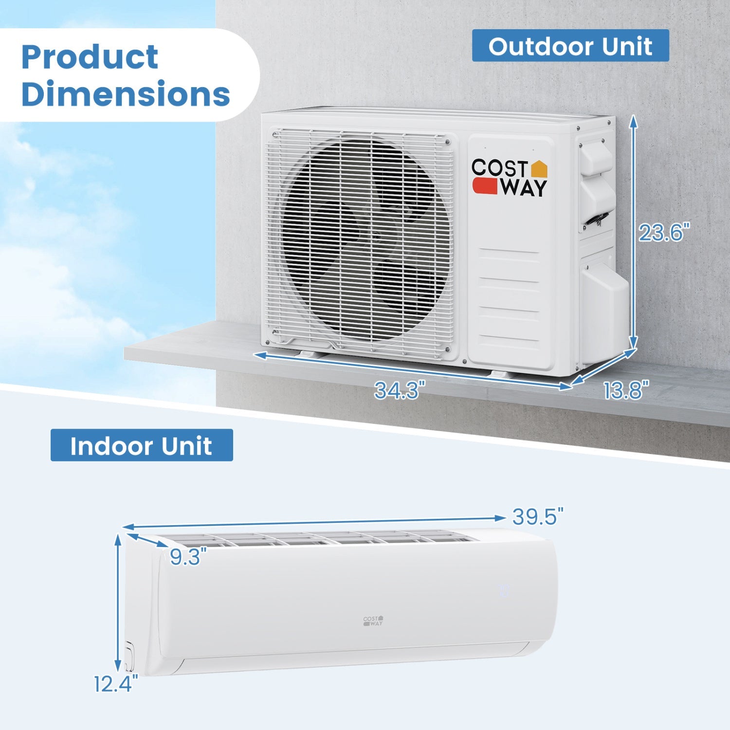 Serie EchoCool aire acondicionado split 23000 BTU 208/230V con Bomba de Calor