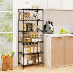 Set of 2 4-Tier Metal Storage Shelving Unit with V-Shaped Wire Rack and 1000 LBS Capacity-Black