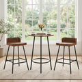 Counter Height Bar Stool Set with Low Back and Footrest