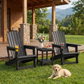 Adirondack Chairs Set of 2 HDPE with Cup Holders