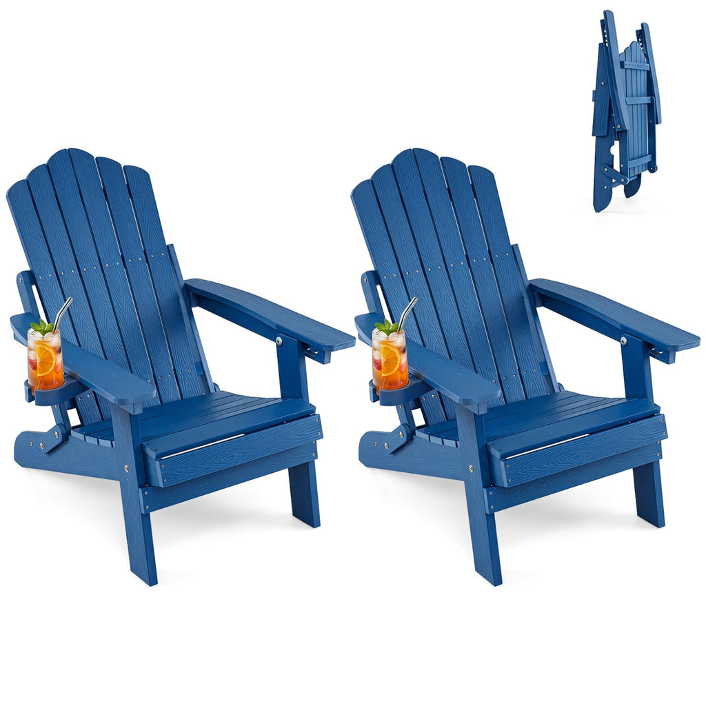 Folding Adirondack Chairs Set of 2 with Adjustable Backrest