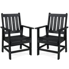 Set of 2 Patio Dining Chairs with Wide Armrests