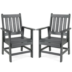 Set of 2 Patio Dining Chairs with Wide Armrests
