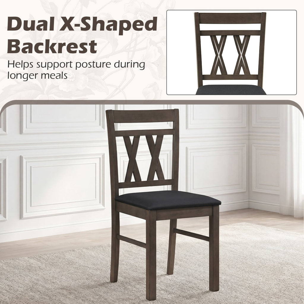 Upholstered Dining Chairs Set of 2 - Linen Style Gray
