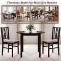 Rubber Wood Dining Chairs with Padded Fabric Seat, Set of 2