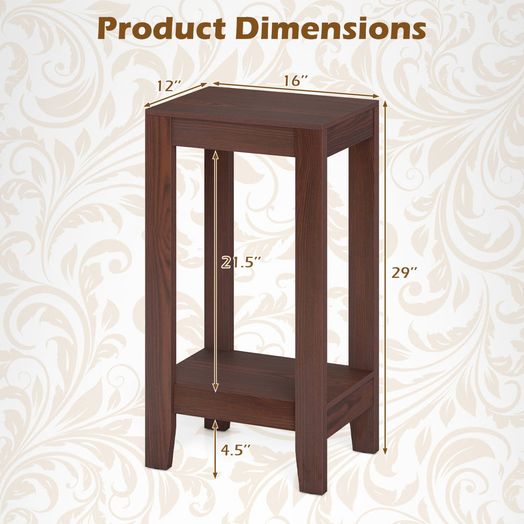 2-Tier End Tables with Storage Shelf, Set of 2