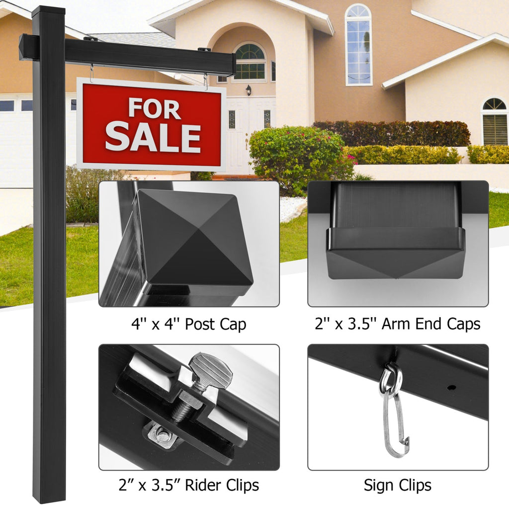 Set of 4 6 Feet Vinyl UPVC Real Estate Realtor Yard Sign Post