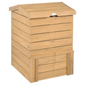 Solid Wood Compost Bin with Lockable Sliding Door and Flip