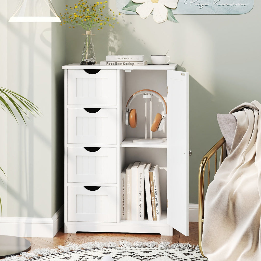 Costway 72 Inches Free Standing Tall Floor Bathroom Storage Cabinet
