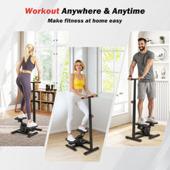 Steppers for Exercise Twist Stair Stepper Workout Equipmen-Black
