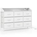 Storage Organizer with LED Lights and 9 Fabric Drawers for Bedroom