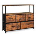 TV Stand Dresser for 45 Inch TV 5 Fabric Drawer Entertainment Center
