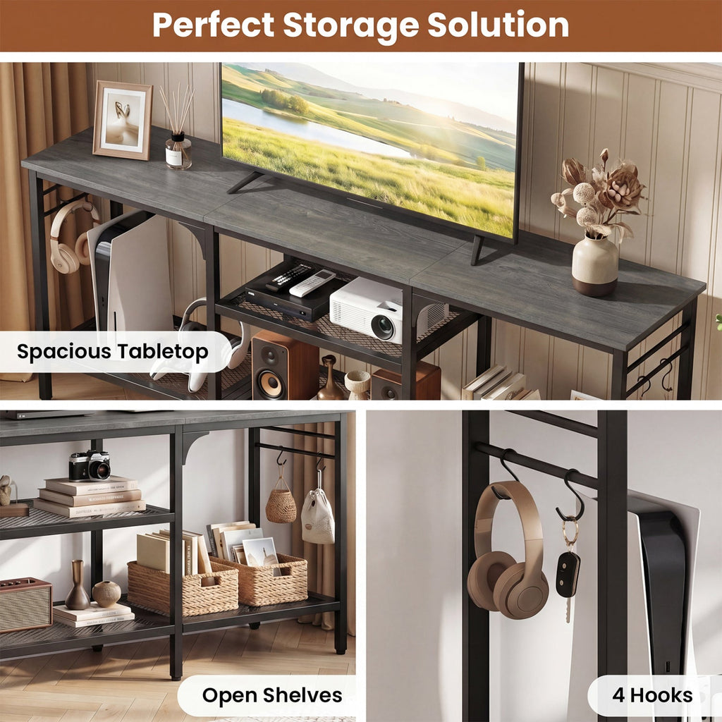 TV Stand for TVs up to 65 Inch with 3-Tier Open Shelves