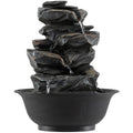 Tabletop Water Fountain with LED Light Indoor Desktop Cascading Water Feature