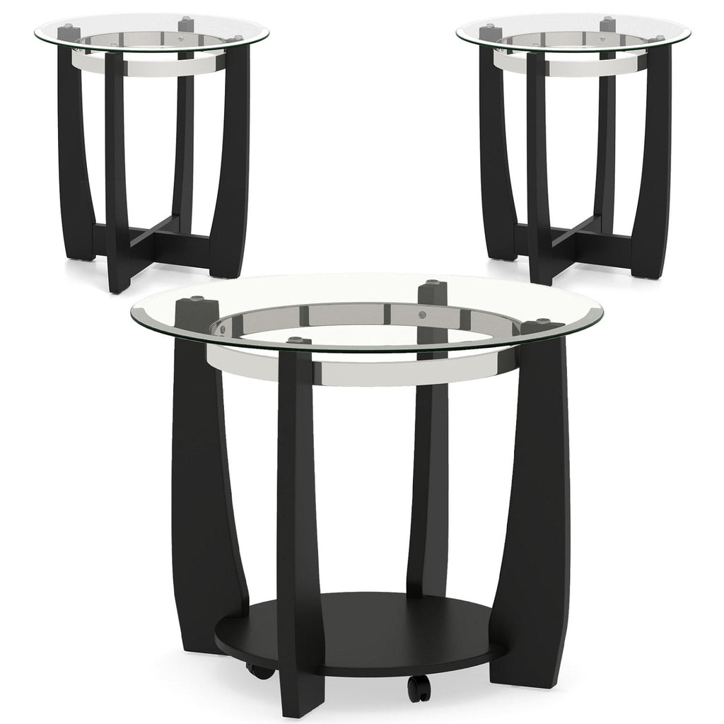 Tempered Glass Coffee Table Set of 3 for Living Room Bedroom