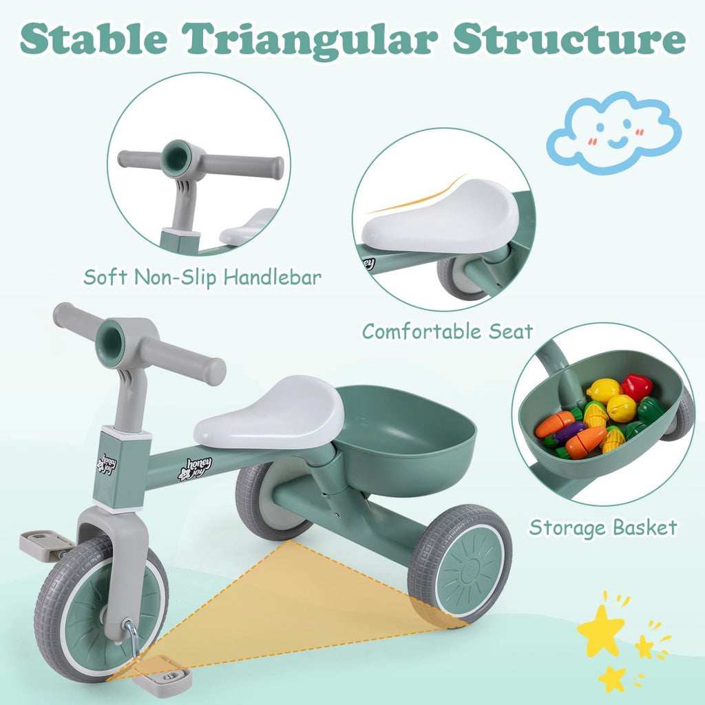Convertible Toddler Trike with 86° Limited Steering Angle