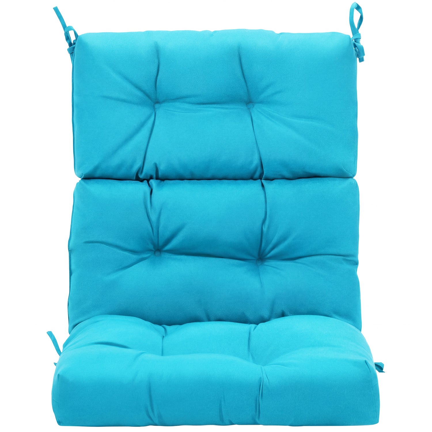 Tufted High Back Patio Chair Cushion with Ties - Turquoise