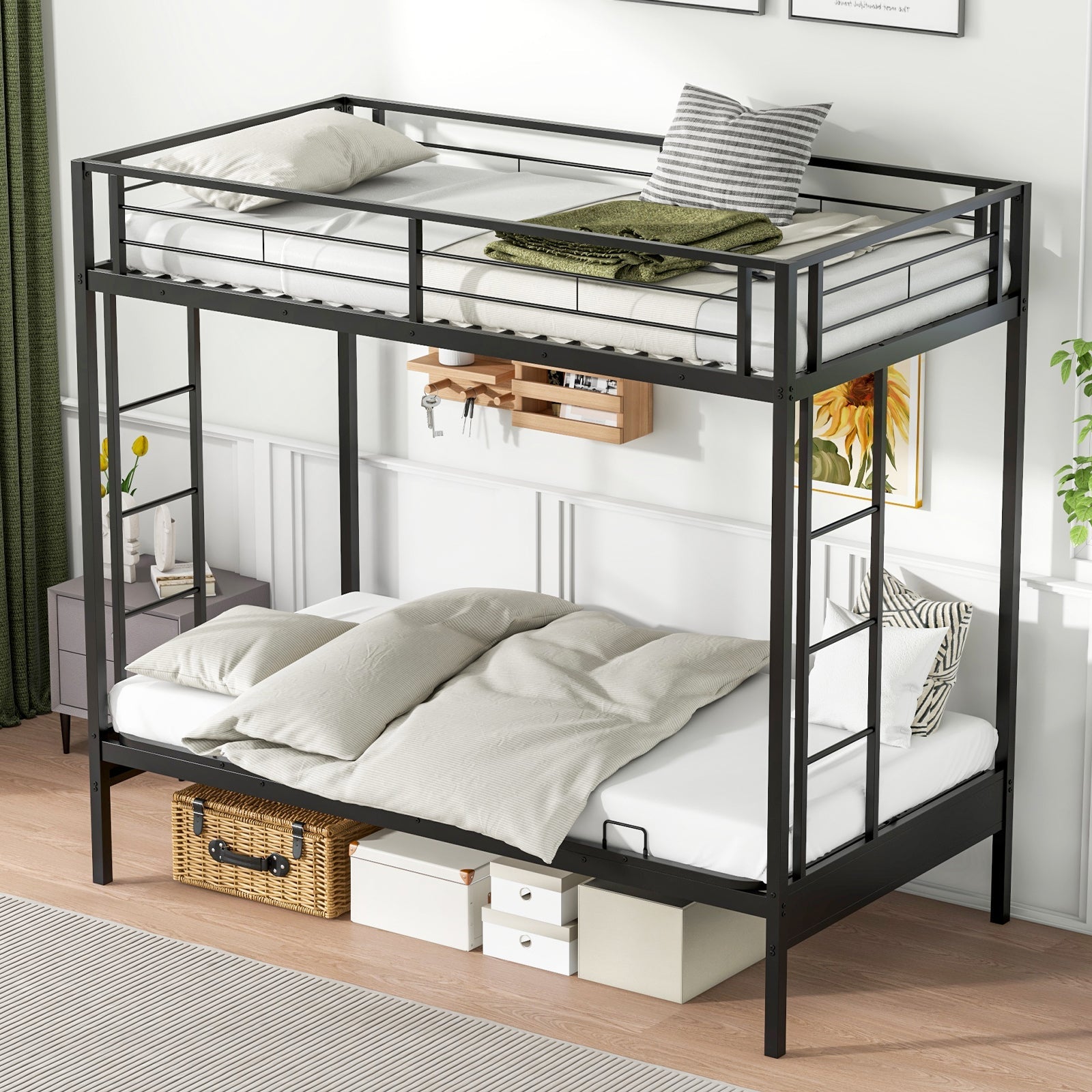 4-Tier Modern Bookshelf Wooden Vertical Display Book Shelf for Small Space