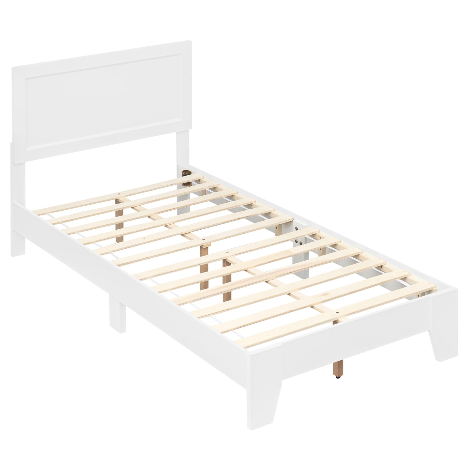 Twin Platform Bed Frame with Headboard - No Box Spring Needed