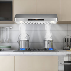 35.5/29.5 Inch Under Cabinet Range Hood 900 CFM Kitchen Vent with 4 Fan Speed