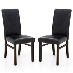 Upholstered Dining Chairs Set of 2 with Solid Rubber Wood Legs