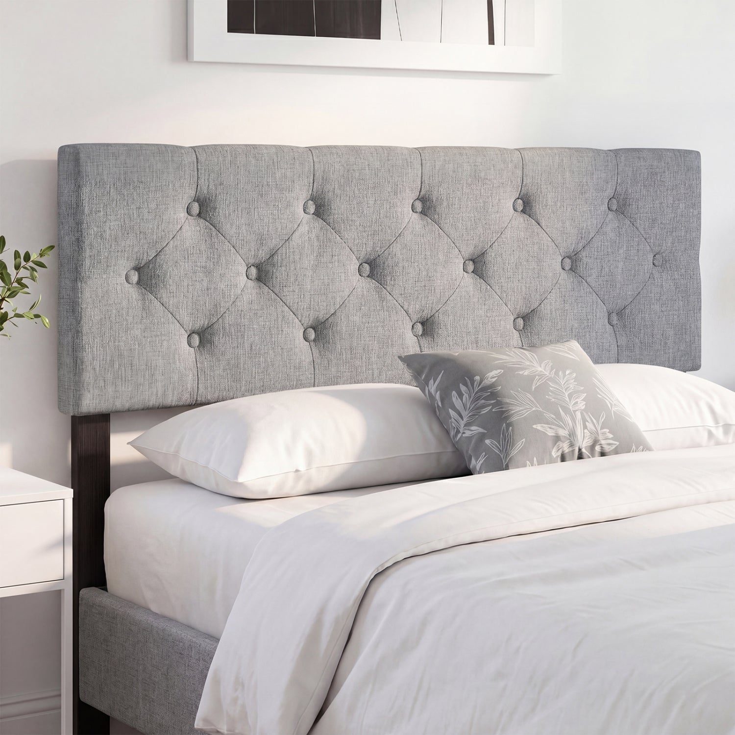Upholstered Tufted Headboard Queen/Full Size with Adjustable Legs