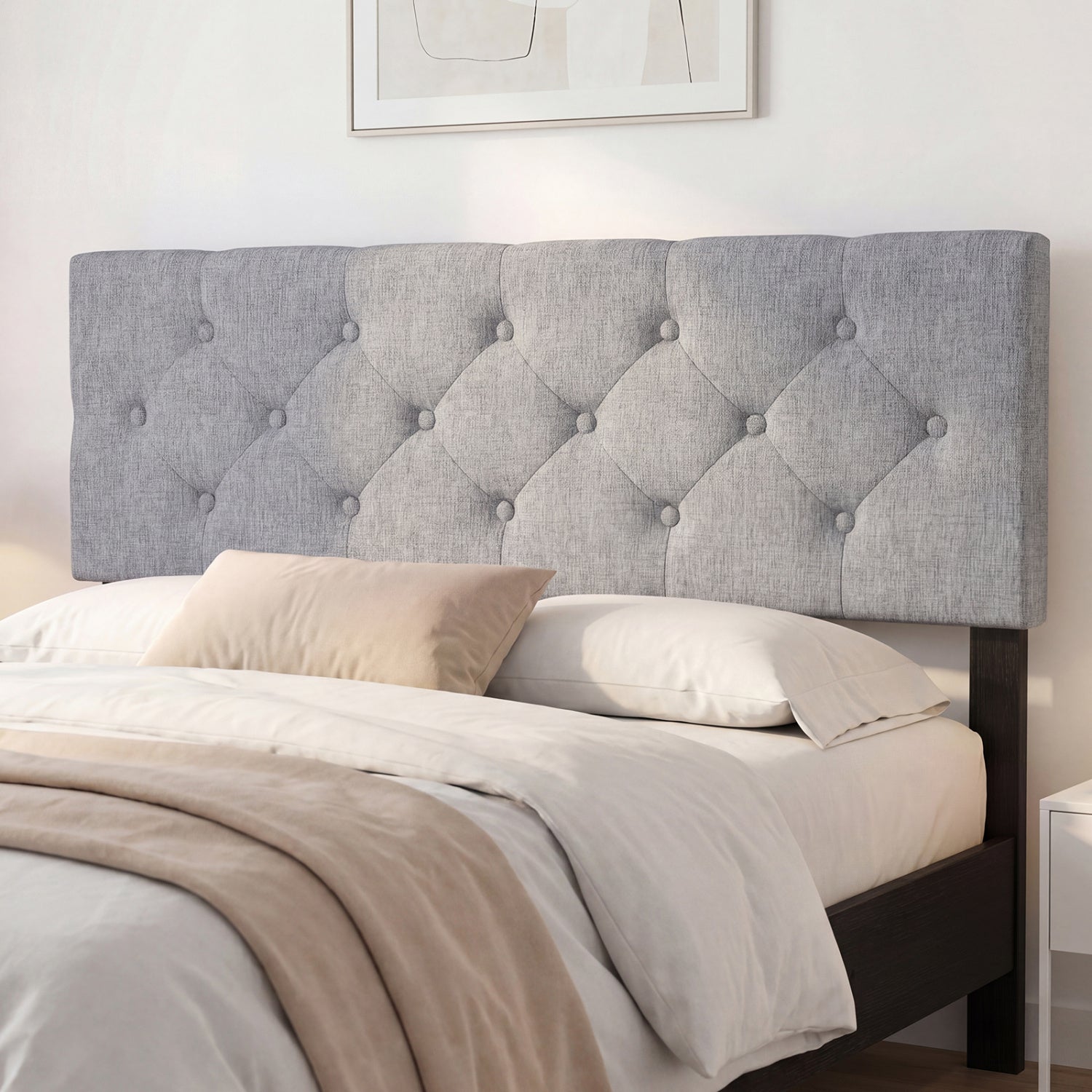 Upholstered Tufted Headboard Queen/Full Size with Adjustable Legs