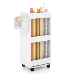 Utility Trolley with Open Shelves and 3 Drawers-White