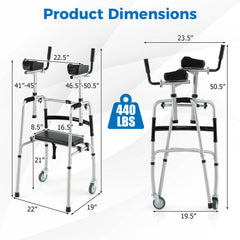 Versatile Rolling Walker for Rehabilitation Training-Silver