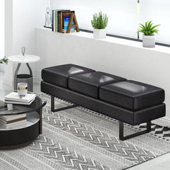 Waiting Room Bench Seating Long Bench with Metal Frame Leg
