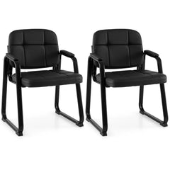 Waiting Room Guest Chairs Set of 4 Leather Office Reception Chairs