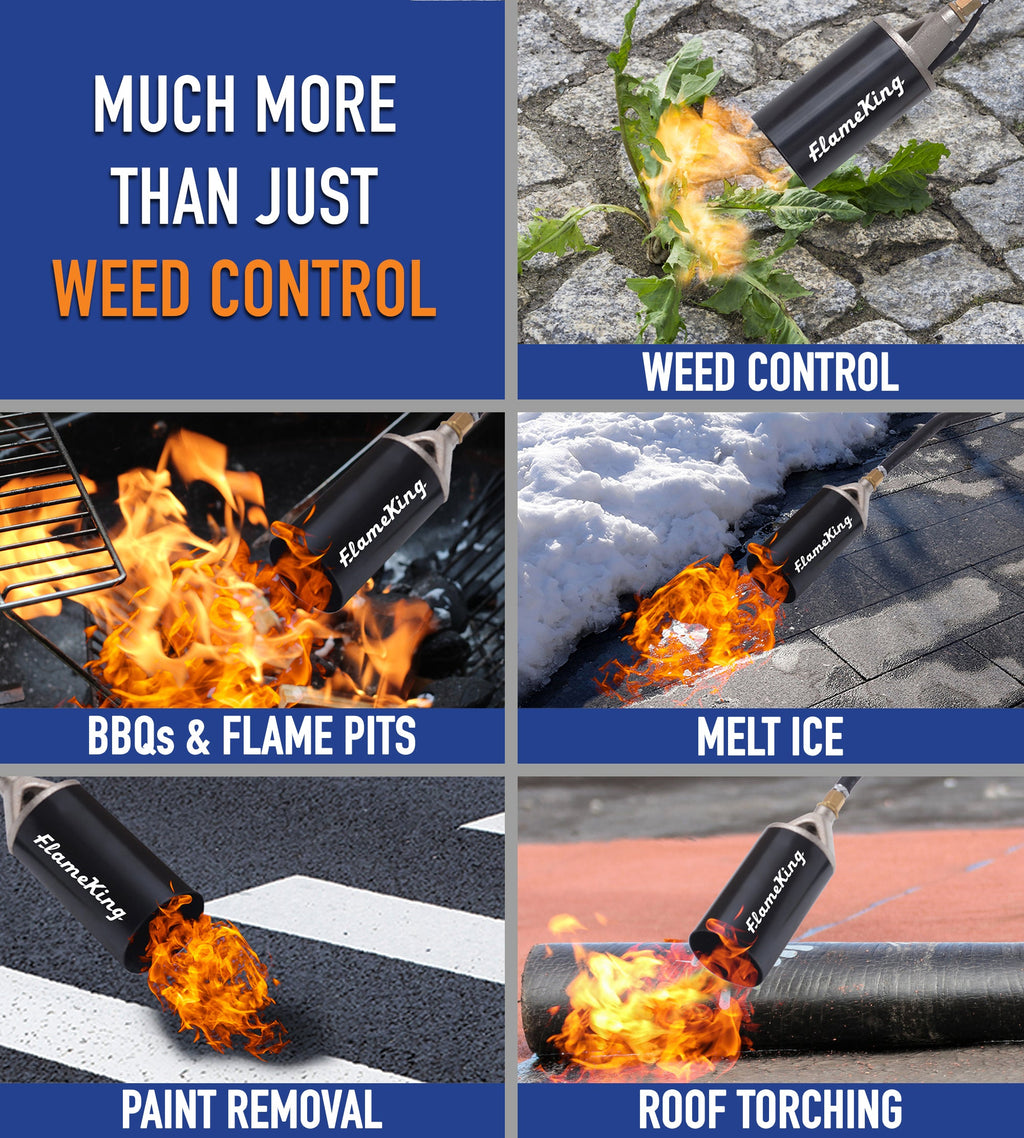 Flame King Auto Ignition Heavy Duty Propane Torch Weed Burner 340,000 BTU with Blast Trigger