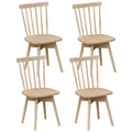 Windsor Dining Chairs Set of 4 Mid Century Rubber Wood Kitchen Chairs with Swivel Seat