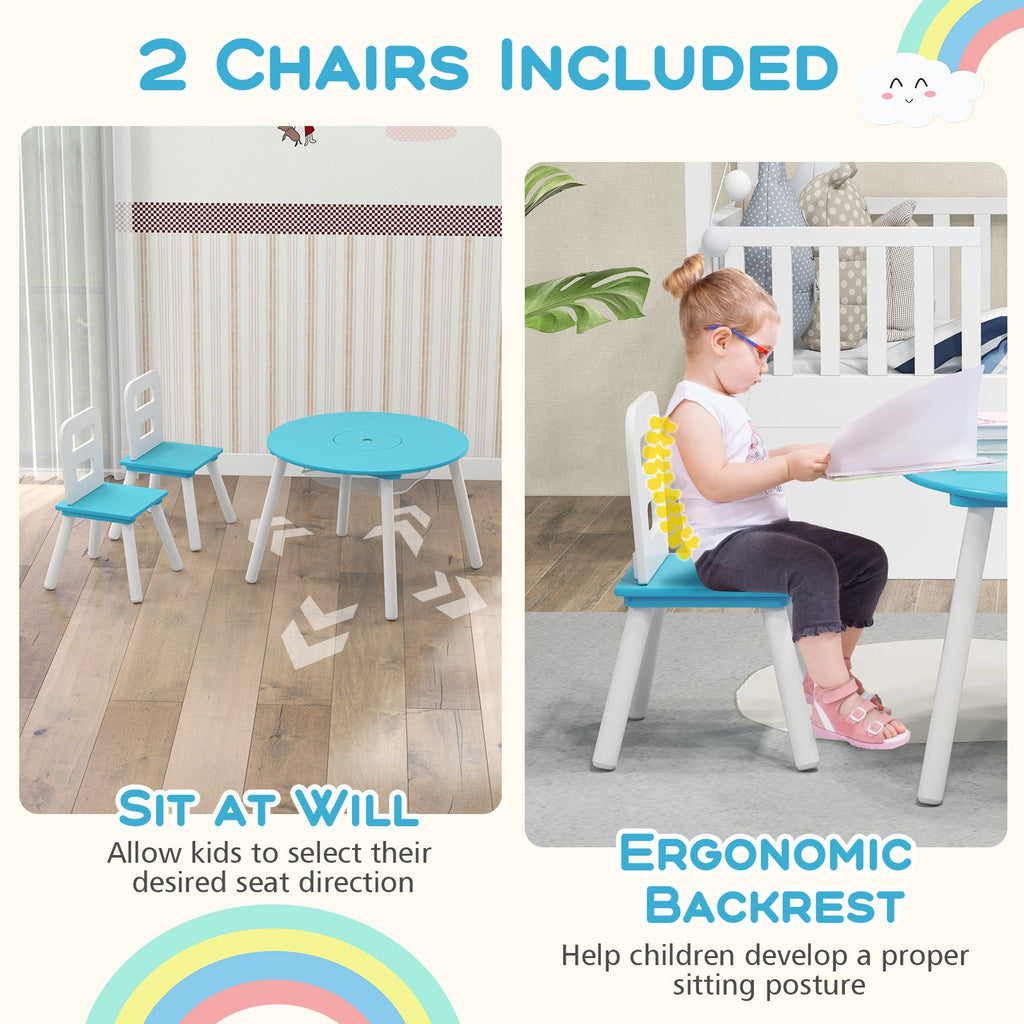 Kids Table and Chair Set with Mesh Storage - 3 Piece