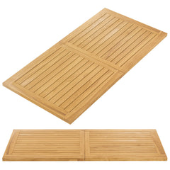 Indoor Outdoor Teak Wood Slatted Tabletop Panel Board Split in 2 Square