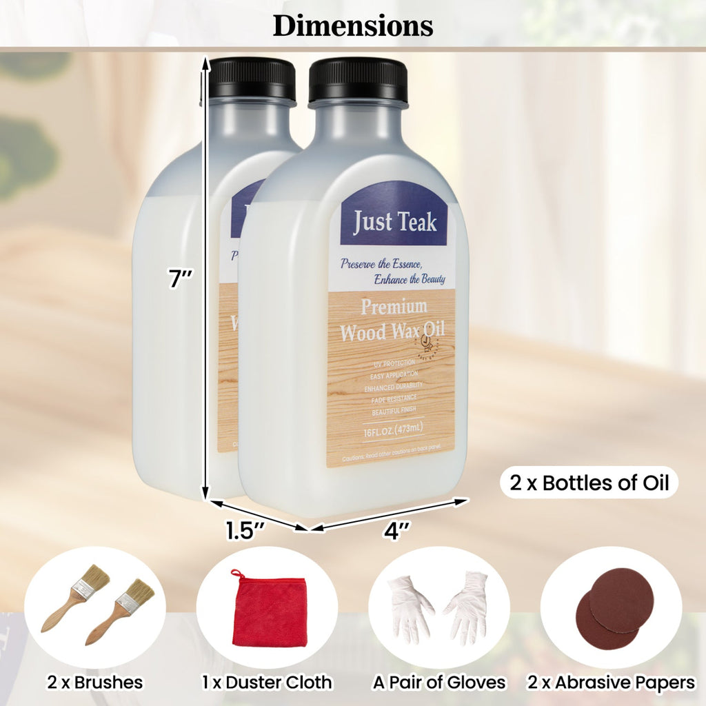 Wood Oil Cleaner and Brightener Set - 16 oz (2 Pack)