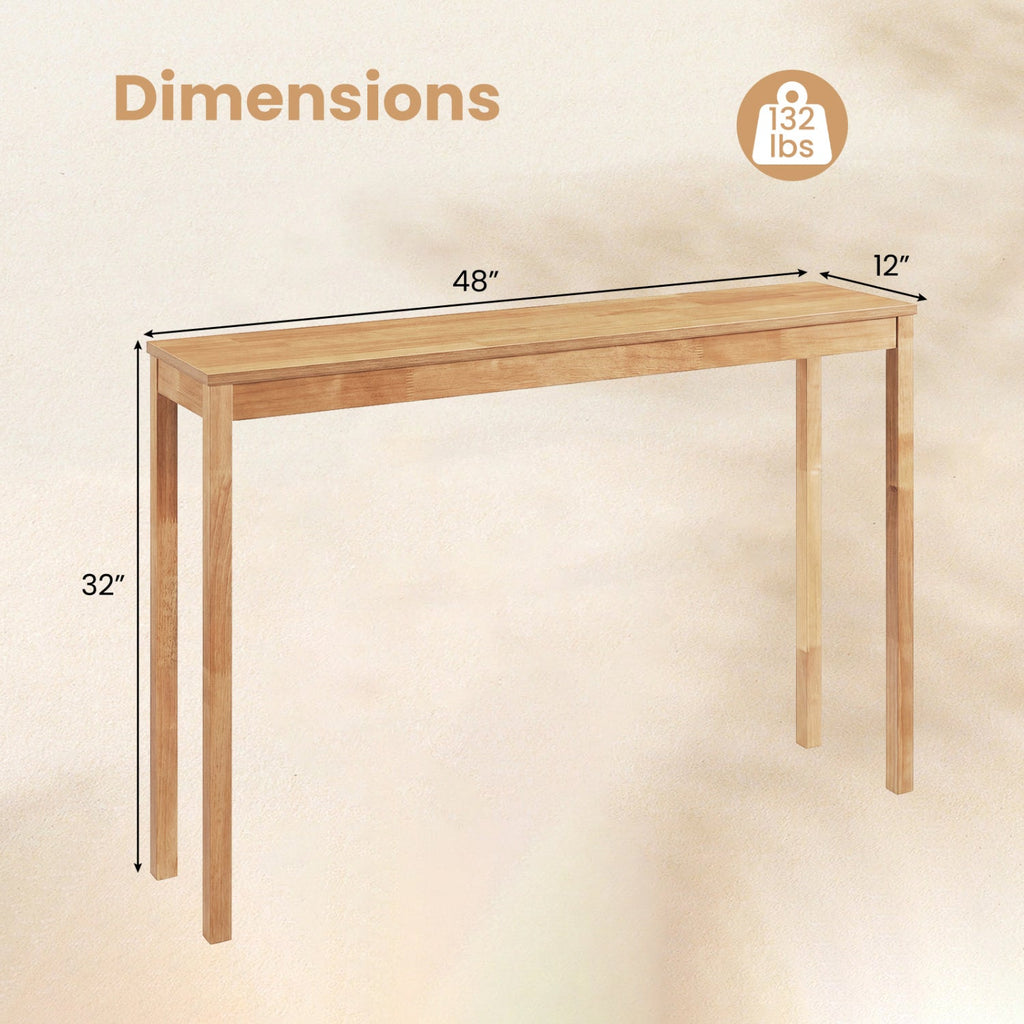 Wooden Console Table Modern Farmhouse Sofa Table with Thickened Top