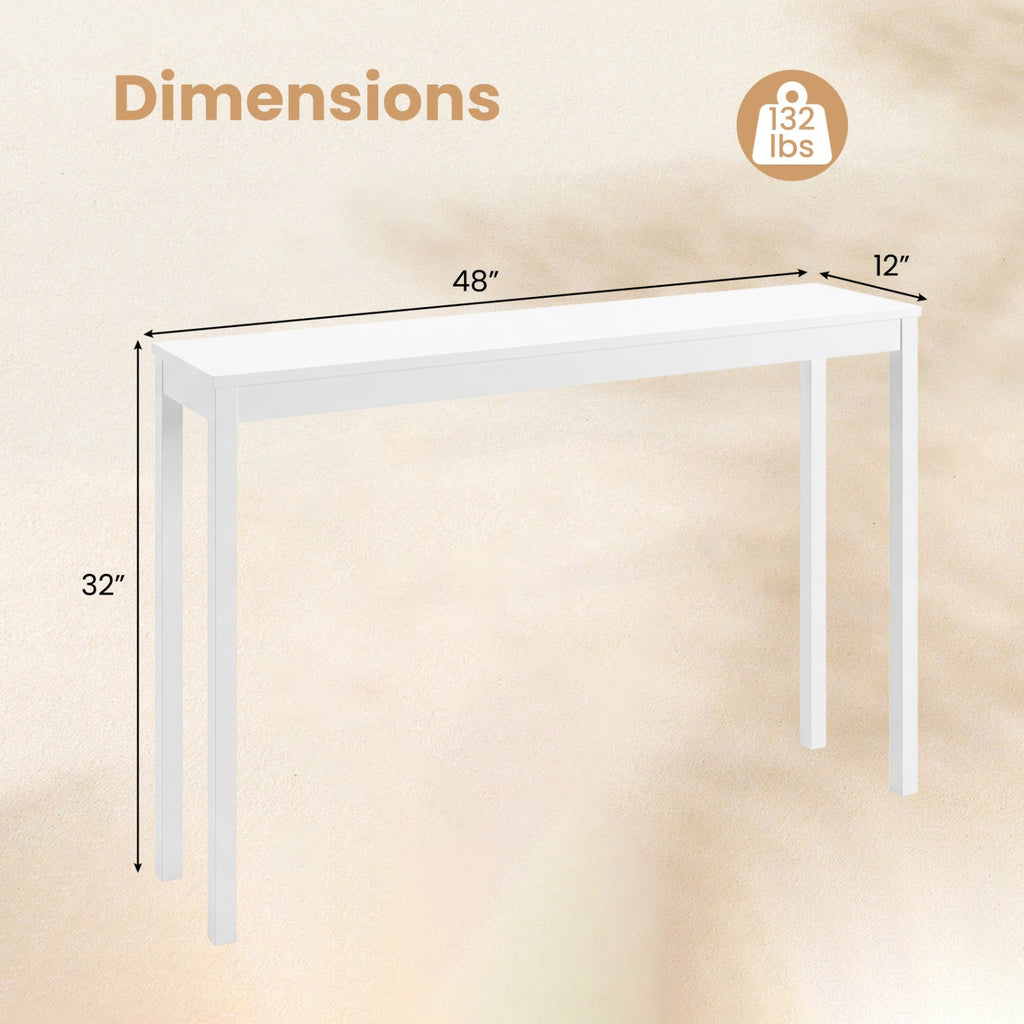 Wooden Console Table Modern Farmhouse Sofa Table with Thickened Top