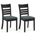 Wooden Dining Chairs Set of 2 Upholstered Kitchen Chairs with Rubber Wood Frame